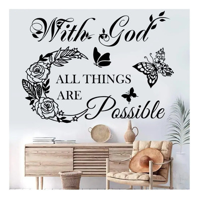 Calcomanías De Pared Inspiradoras Con Dios, Las Cosas Son Y