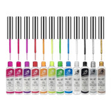 Esmalte Gel Pincel Ponta Fina Desenho Nail Art Unha Esmaltes