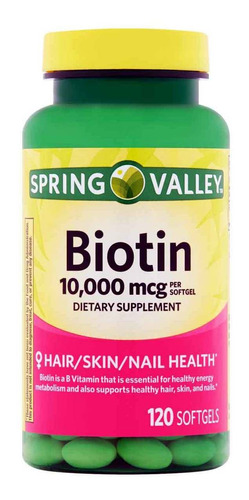 Biotina 10000 Mcg 120un  Spring Valley Original Imp Eua