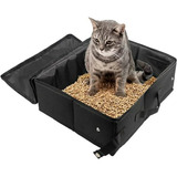 Caja De Arena Portátil Para Gatos Con Tapa Con Cremallera, C