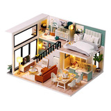Casa De Miniatura Con Muebles Diy Casa De 1:12 Sala Creativa
