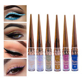 Delineador De Ojos Líquido Glitter Efecto Brillante Pack 6