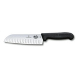 Victorinox Cuchillo Santoku Para Chef, Fibrox, 17 Cm Color Negro