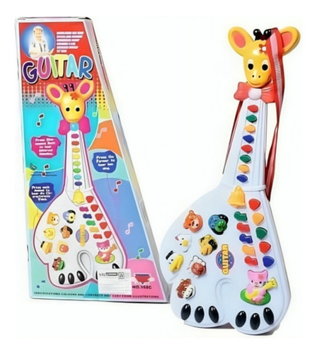 Brinquedo Guitarra De Animais Musical Infantil Bebê Som Luz