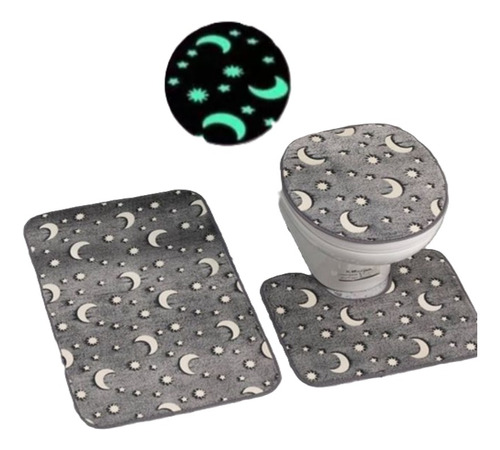 Oferta!! Set Para Baño 3 Piezas Plush Luminoso Gris