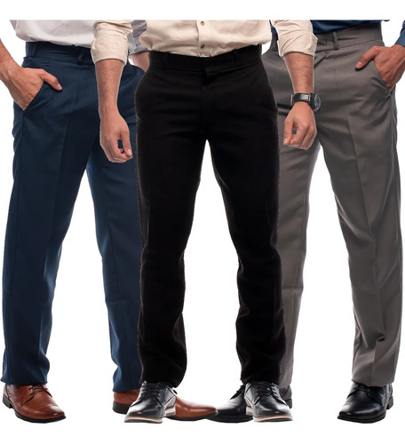 Kit C\u002F 3 Calças Sociais Masculinas Atacado Revenda Plus Size | Frete grátis