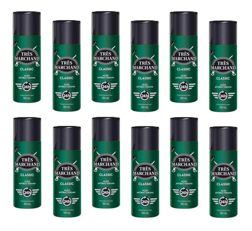 12 Desodorante Três Marchand Classic Spray 100ml