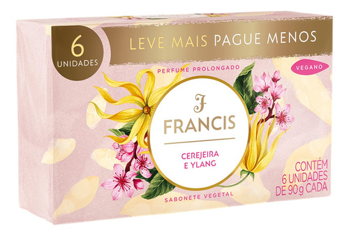 Sabão Em Barra Francis Vegetal Cerejeira E Ylang De 540 G