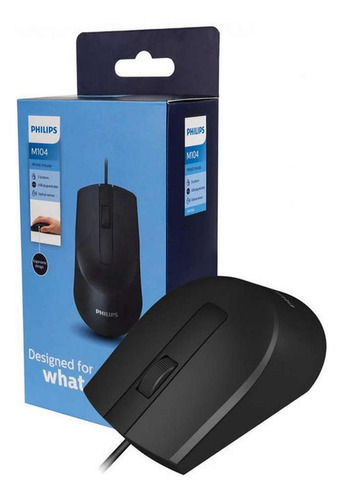 Mouse Alámbrico Usb Philips Original Optico 3 Botones