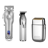 Pack 3 Maquinas Profesional Kemei Clipper + Trimmer + Shaver