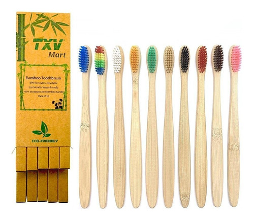 Txv Mart - Cepillo De Dientes De Bambú Natural Respetuoso Co