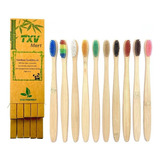 Txv Mart - Cepillo De Dientes De Bambú Natural Respetuoso Co