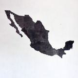 Mapa De Madera De México Color Negro Para Pared Alcazar