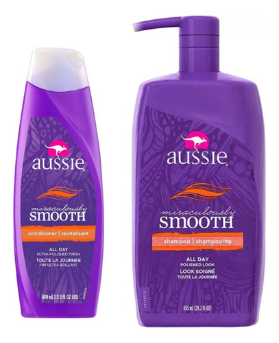  Kit Shampoo + 2x Condiconador Aussie Miraculously Smooth