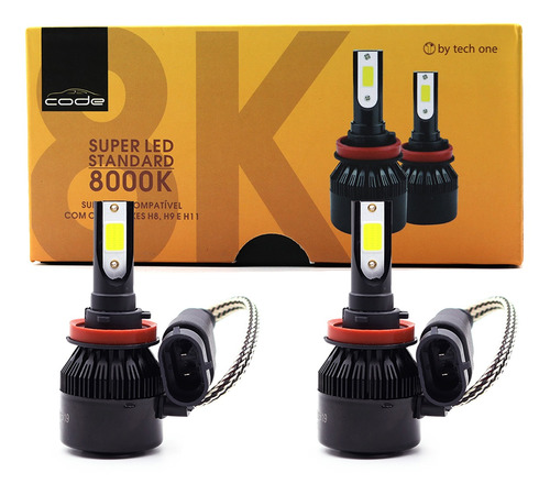 Kit Super Led Techone 8000k 12v Encaixe H11 3000 Lúmens