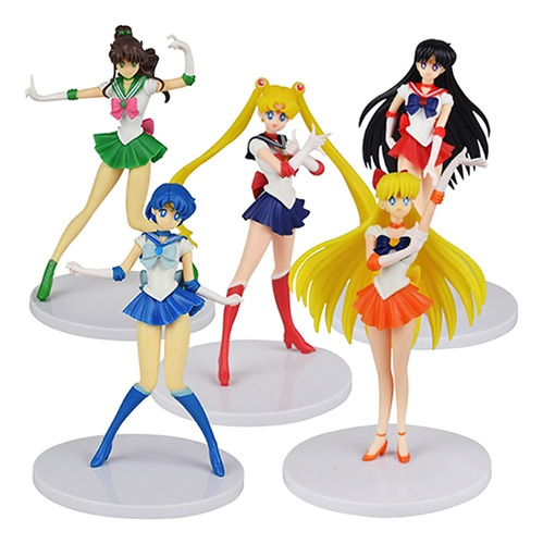 Sailor Moon Figura Scouts Senshi Coleccion Anime Manga 5pz