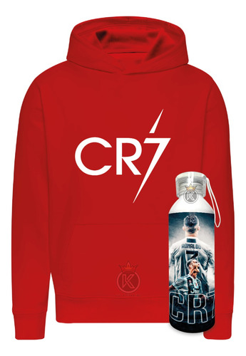 Poleron + Botella En Aluminio 750 Ml Cristiano Ronaldo Dos Santos Aveiro -  Futbolista Portugués - Fifa - Futbol - Balon - Estampaking