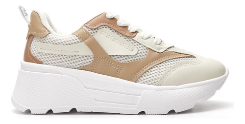 Zapatillas Vizzano Blanco Y Beige Con Cordones Para Mujer Diseño De La Tela Liso Talle 37 Ar