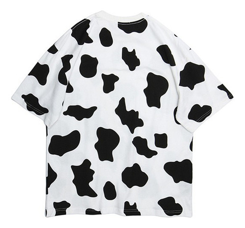 Camiseta De Mujer Con Estampado De Vaca, Grande, Suelta,