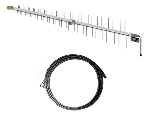 Antena Yagi 15 Dbi + Cable Rg58 10m + Conector N M/ Sma M