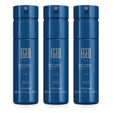 Kit Egeo Blue: Body Spray Desodorante 100ml (3 Itens) Fragrância Oriental Amadeirado