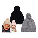 2 Touca Bebê Infantil Pompom Gorro Boina Unissex