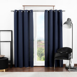 Cortina Blackout Real Textil 2.80x2.20m - 2 Paneles Color Azul Marino