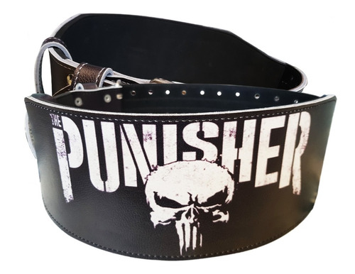 Cinturon Punisher Marvel Cinto Cuero Reforzado Powerlifting