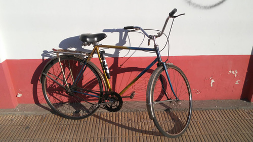 Bicicleta De Paseo. Tipo Inglés Vintage Azul Degrad Amarill