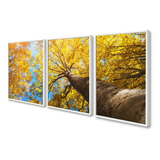 Quadros Decorativos Arvore Ipê Amarelo Paisagem Com Moldura