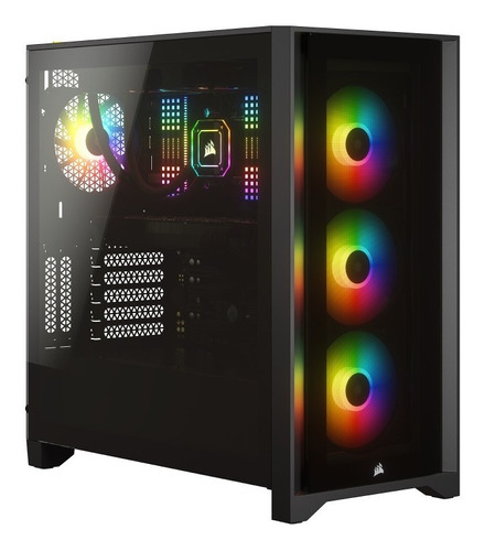 Gabinete Corsair Con Cristal Templado Icue 4000x Rgb Negro