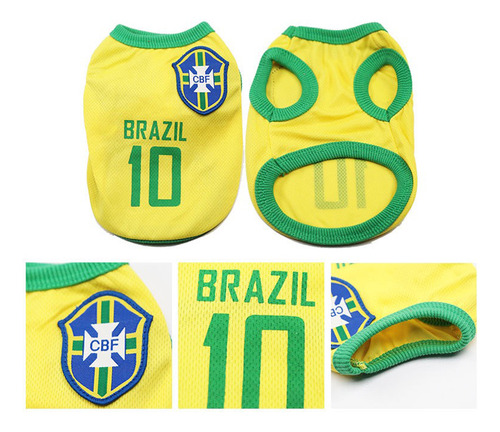 Roupa Pets Camisa Brasil Tamanho M - Meimei