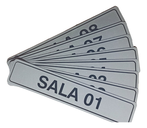 5 Placas Sinalização De Salas 1 Ao 5 Setor Aluminizada 5x25