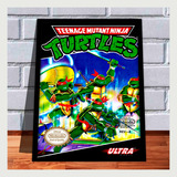 Quadro Decorativo A4 25x33 Tartaruga Ninjas Nintendinho Nes