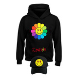 Buzo J Balvin  Con Capota Hoodies  Obsequio Gorra Trucker