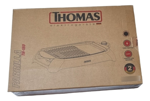 Parrilla Eléctrica Thomas Th-180 1000w 220°c Negro 5 Nivel