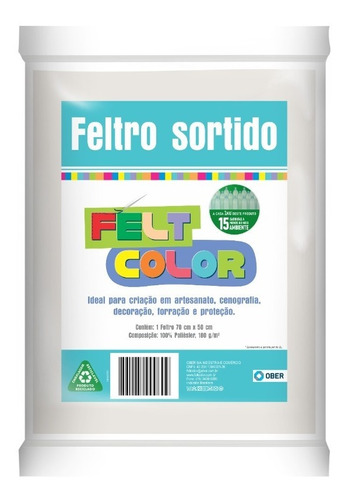 Feltro Feltcolor Artesanato Variedade De Cores 70cm X 50cm