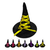 Sombrero De Bruja Negro Con Lazo De Colores Halloween Color Amarillo