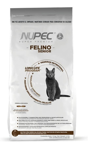 Croquetas Para Gato Nupec Felino Senior 3kg - Super Premium.