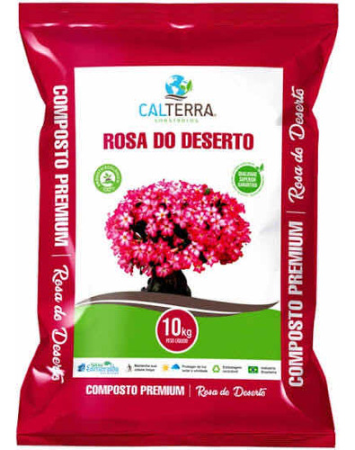 Substrato Premium Para Rosa Do Deserto, Marca Calterra 10kg