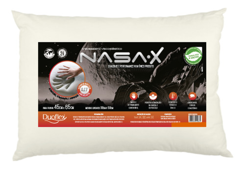 Travesseiro Nasa-x Da Duoflex - Baixo Com 10cm De Altura