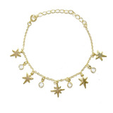 Pulsera Estrella Circón Enchapado Oro 18k