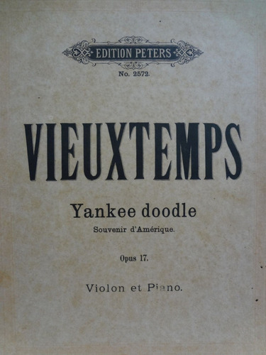 Partitura Violino Piano Yankee Doodle Op. 17 Vieuxtemps