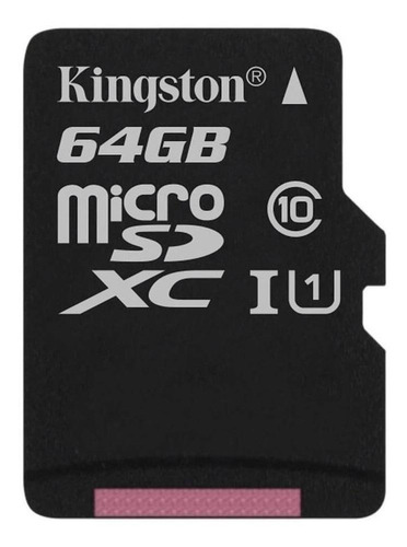 Memoria Micro Sd 64gb Kingston Clase 10 Negro