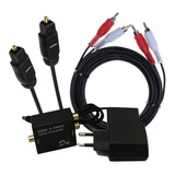 Adaptador Conversor Audio Toslink Optico Analogo Rca + Cable