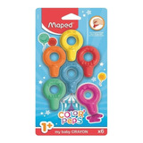 Crayones Maped Baby Crayon Color Peps X6 Colores Encastrable