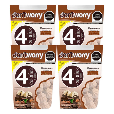 4pk Dont Worry Merengues Nuez De Avellana Y Chocolate (4cal) | MercadoLibre