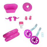Kit Acessórios Montagem Bicicleta Infantil  Aro 16 Rosa Pink