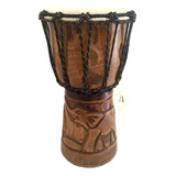 Tambor Djembe De Madera Maciza Tallada Relieve, Bongo C...