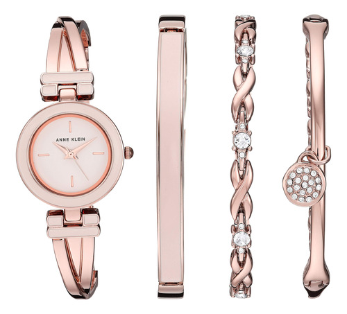 Set De Reloj Y Pulsera Anne Klein Para Mujer Con Detalles En